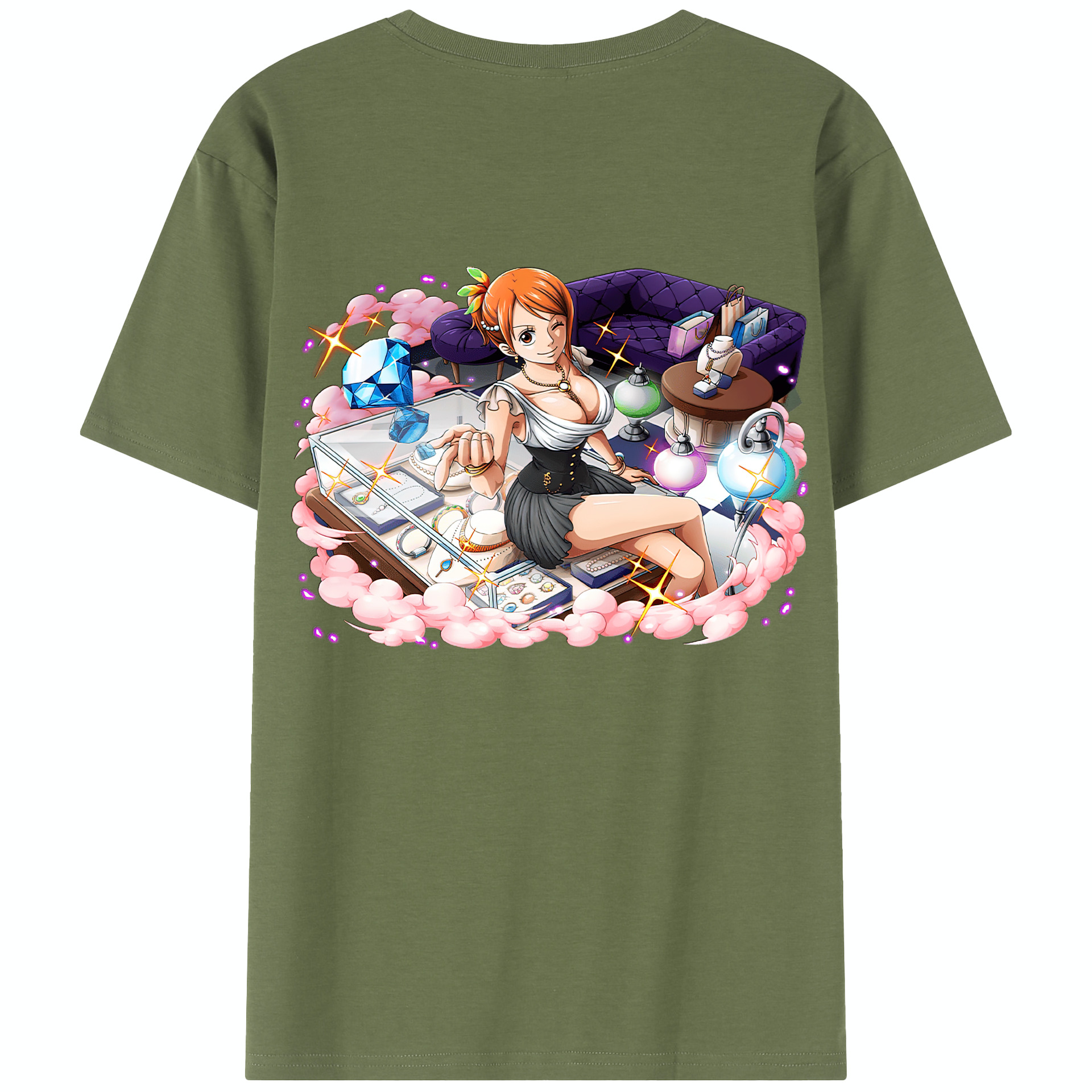 ワンピース ナミ ONE PIECE Nami 綿100％半袖Tシャツ（背面プリント）